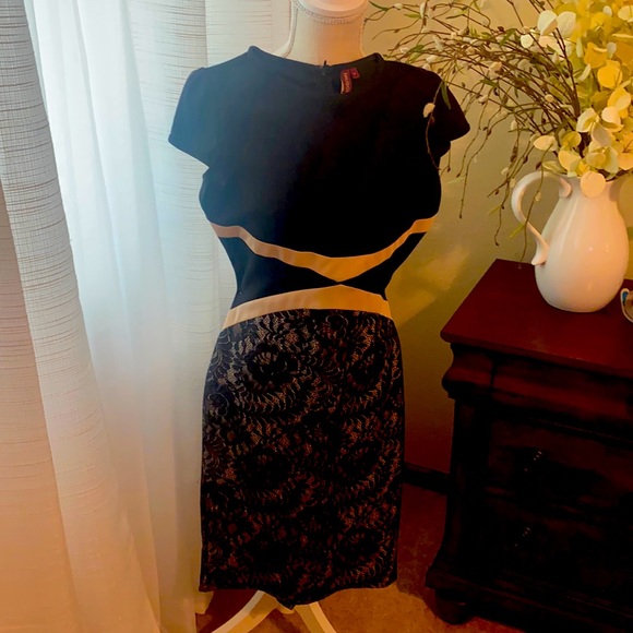 Business or pleasure fitted lace bottom dress. Size small - Picture 1 of 1